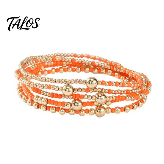 Lightweight Daily Wear Jewelry 5Pcs Beaded Bracelet Stack for Women Teenage Girls, Tiny Gift Ideas Best Friends Beads Bracelets, Elastic Stretch Boho