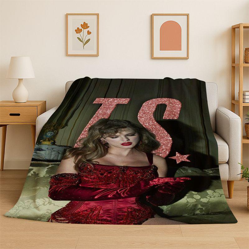 Coperta morbida in flanella T-Taylor Singer Music, Coperta accogliente per letto, Divano, Divanetto, Camera da letto, Soggiorno, Viaggio, Picnic bambini
