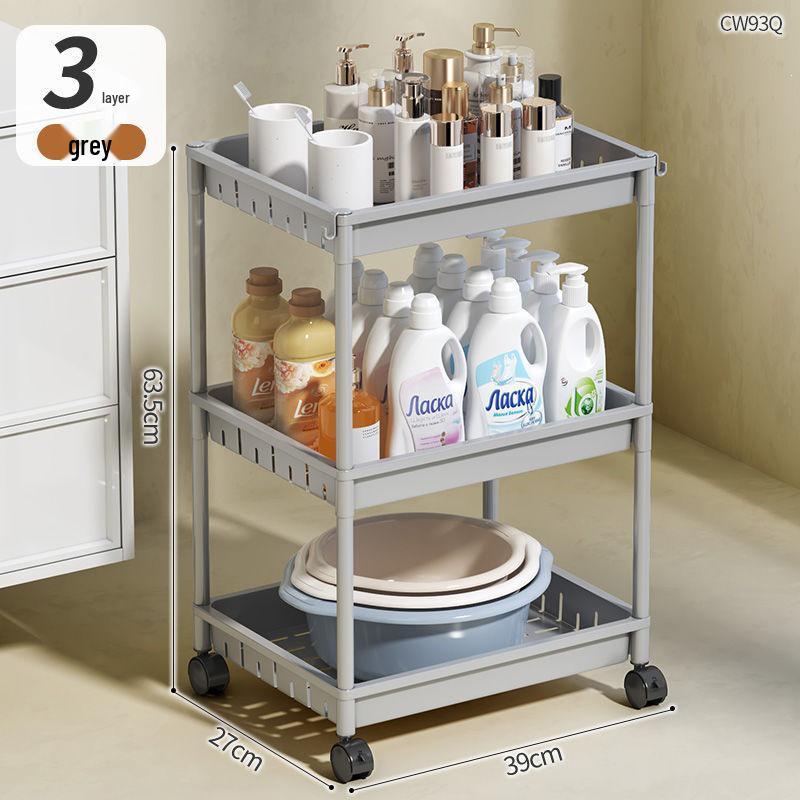 Punch-Free Floor Standing Bathroom Corner Storage Rack