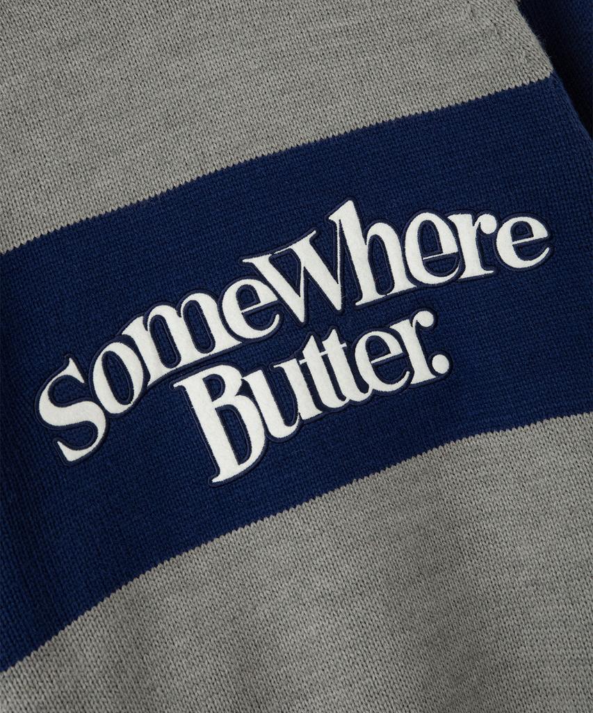 Sseomweeobeoteo Casual Wave Logo Knit - Gray