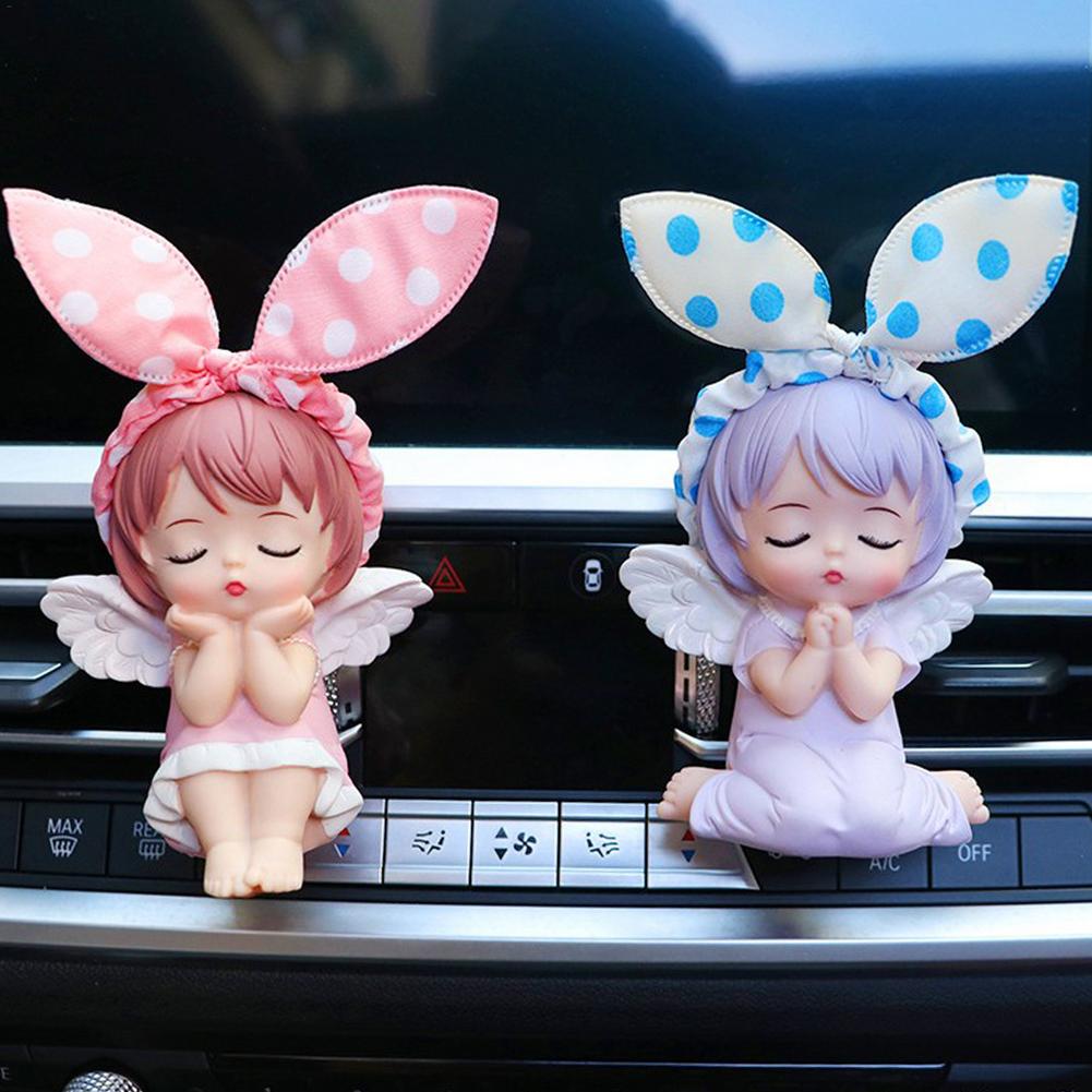 Car Perfume Clip Air Freshener Auto Vent Fragrance Cartoon Solid Parfum Wholesale Cute Angel Doll Automobile Accessories Girl