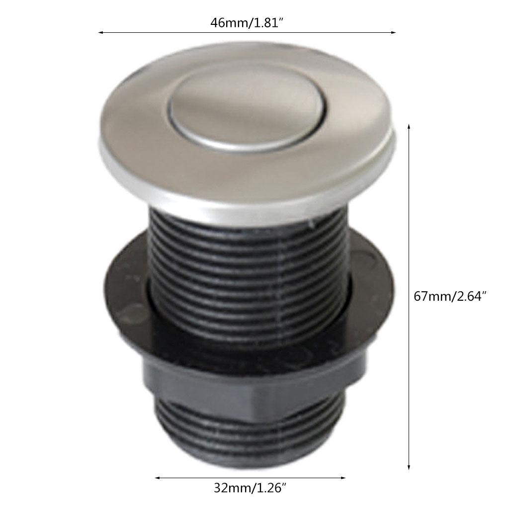 Kit de Interruptor de Aire para Triturador de Basura Encimera de Fregadero Triturador de Residuos Botón de Aire Metálico Encendido/Apagado Accesorios para Trituradores de Comida y Residuos