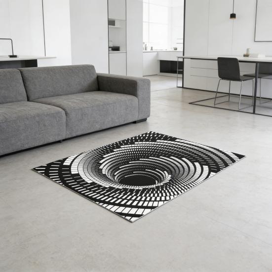 3D Optical Illusion Floor Mat Non-Slip Stable Design Water Absorbent Floor MatStunning Burrow Visual Effect Rug Living Room Bedroom Decor