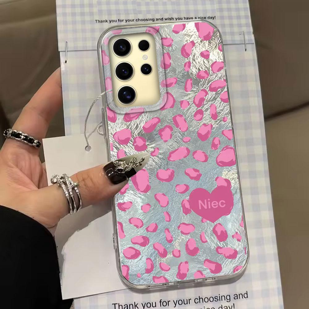 Retro Gradient purple Leopard Girl Vortex Texture Phone Case for Samsung Galaxy S25 Edge S24 S23 S22 S21 S20 FE Plus Ultra Cover
