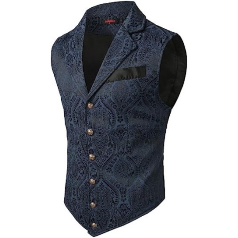 Men's Vintage Gothic Vest Twisted Button Gentleman's Top