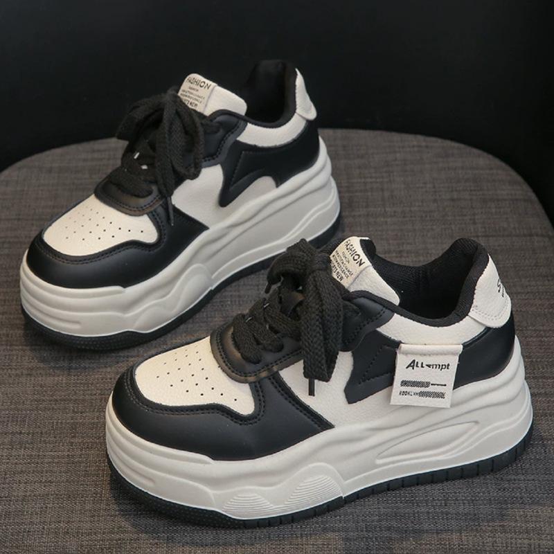 Thick-soled heightening board shoes women's 2025 new sports and leisure women's shoes high-heeled muffin spring shoes women's