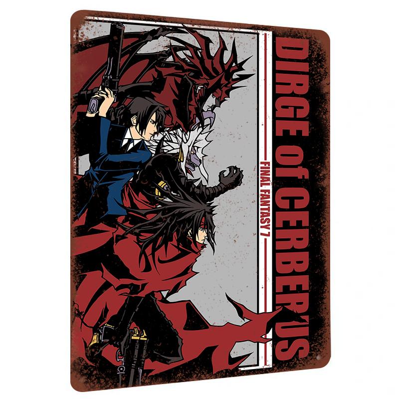 Final Fantasy  Dirge of Cerberus Anime Game Theme Decorative Painting Retro Metal Tin Sign Home Wall Art 20x30cm（7.8x11.8inch）