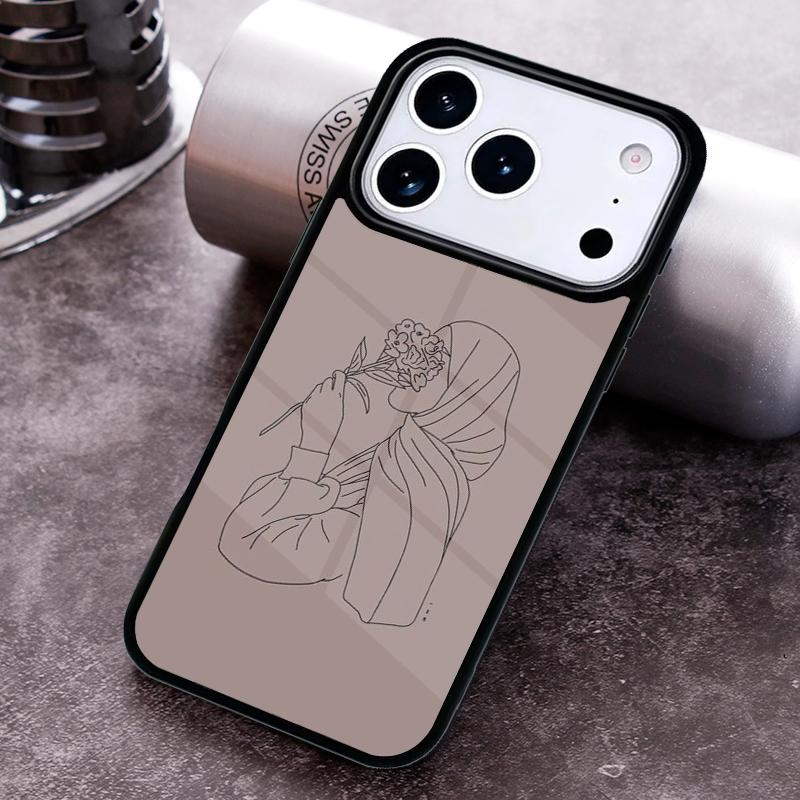 

Muslim Islamic Arabic Hijab Girl Phone Case for iPhone 17 16 15 Pro Max Air 14 13 12 11 Plus Shockproof Capa Cover iPhone 15 Plus
