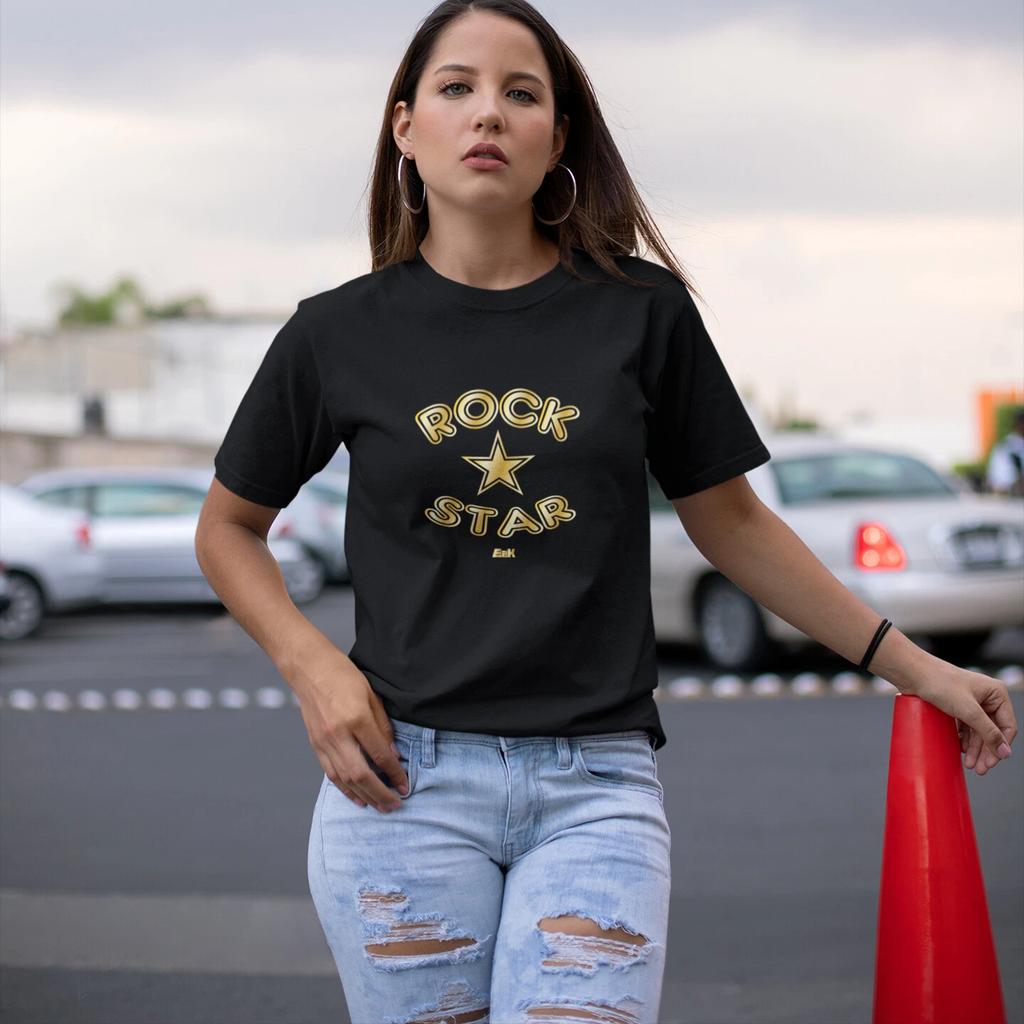 E2K Golden Rock Star Unisex T-Shirt Gold Rock and Roll Band Rocker Stars Famous
