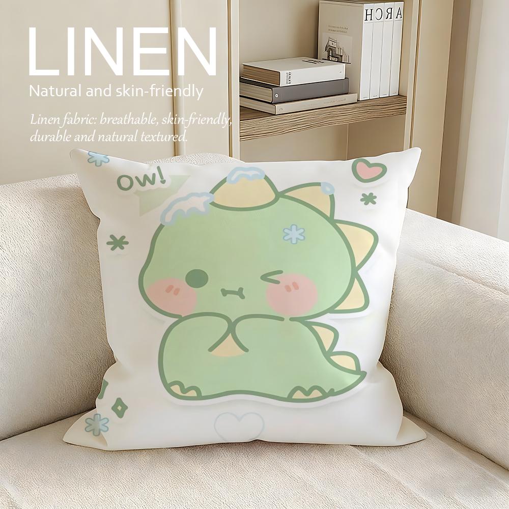 Cute Squishy Dino Cushion Cover Pillowcase Set Pcs X X Breathable Washable Sofa Cushion Cover