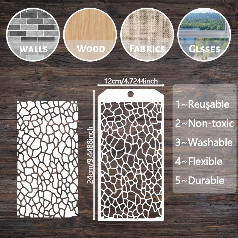 15pcs/set Reusable Stencils Floral Painting Template Washable Textured Flower for Journaling Scrapbook Art