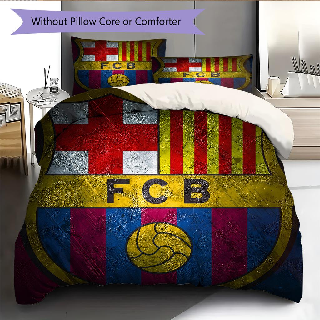 Povlečení s motivem FC Barcelona Domácí dekorace Narozeninový dárek (1 * povlak na přikrývku + 2 * povlak na polštář, bez výplně)