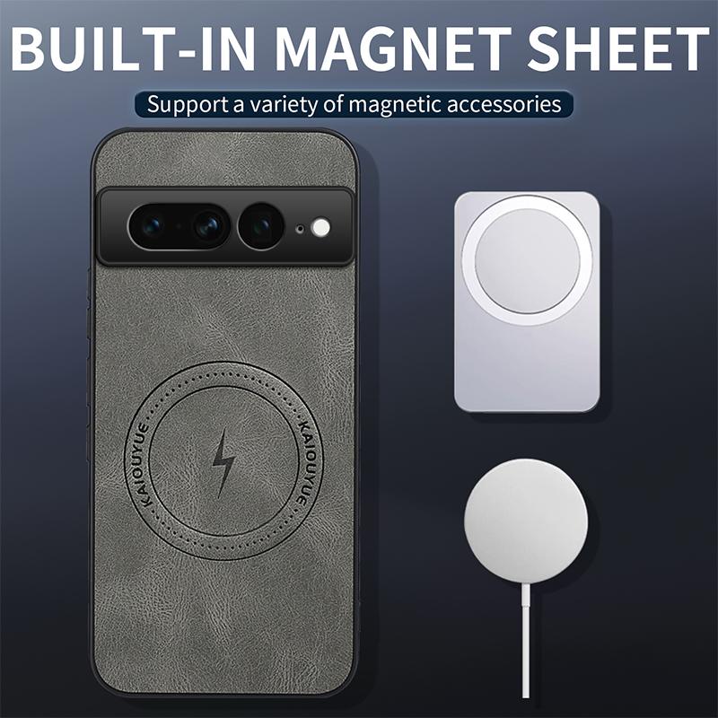 For google Pixel 7 Pro /Pixel 7Pro/Pixel 7A Case Simple Stylish Magnetic Suction Luxury Leather Skin-friendly Anti-drop Cover