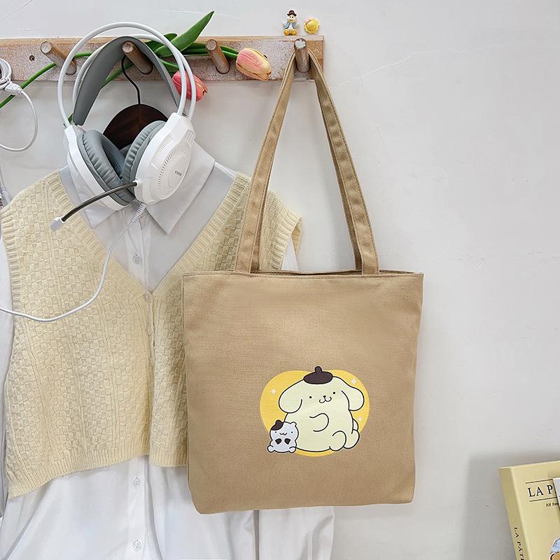 

2025 новая милая мультяшная сумка женская холщовая сумка большой вместимости студенческая сумка для репетиторства ручная сумка хаки