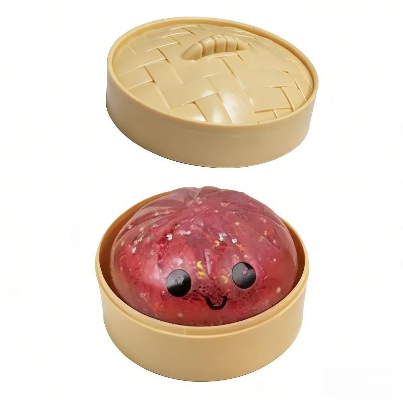 Colorful Simulated Dumpling Squishy Relaxing Relieve Anxiety Antistress Enhance Happiness Reusable Rebound Squeeze Reliever Toy