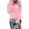 T-shirts For Women Long Sleeve,Round Sleeve Vertical Cross Casual Graphic Shirt