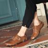 Fashion Men's Casual Shoes Cow Leather White Sneakers Outdoor Shoes Men Loafers Vintage Slip On Designer Flats Leisure Plus Size 38-46