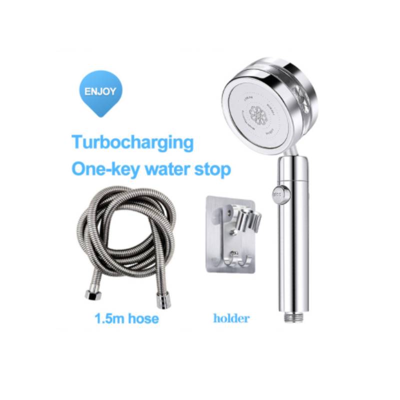 Pressure Turbocharged Flower Fountain Type Shower Head 3 Mode Saving Water with Water-Stopping,2021 Tik Tok Hot Sell