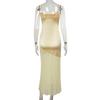 Herbst Damenkleid Kleiner Duftstil Elegant Schlank Satin Patchwork Mesh Unterkleid