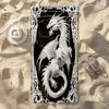 Gothic White Dragon Beach Towel Patterned Sunscreen And Windproof Suitable For Swimming Pool Camping Travel Blanket