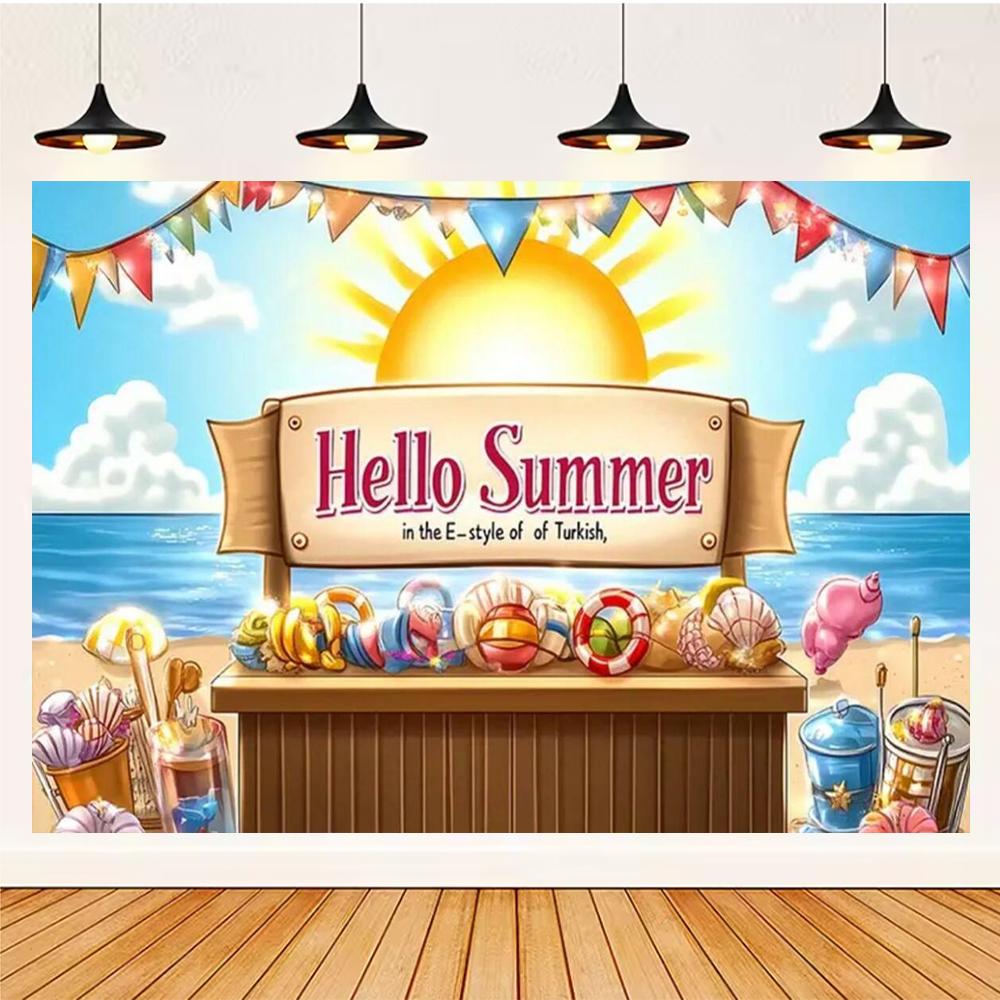 Summer Hawaii Party Supplies Background Banner Decoration Aloha Coconut Tree Surfboard Baby Shower Backdrop Photography Props
