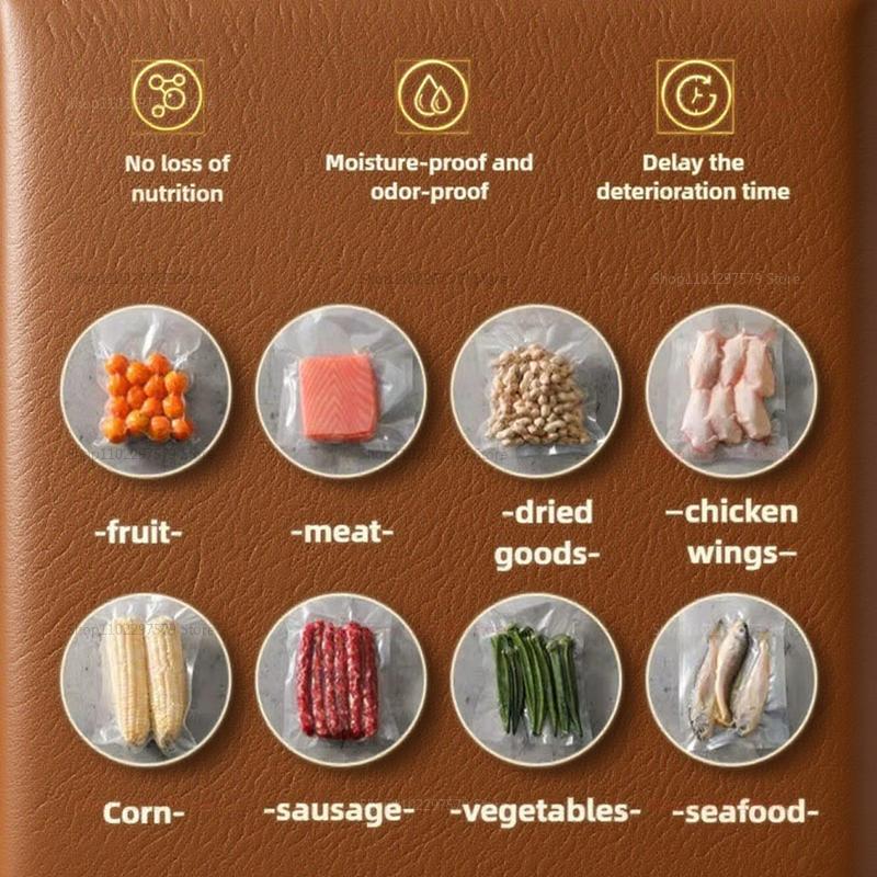 NEW Automatic Food Vacuum Sealer Machine with Portable Vacuum Bags Kitchen Food Saver 220V for Freshness Preservation 2025