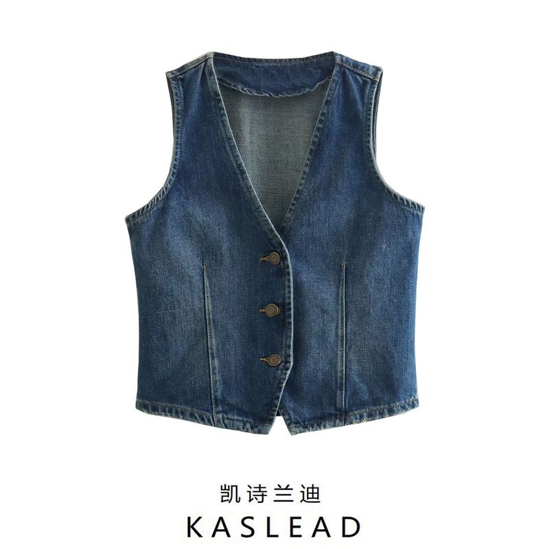 Kaslead Fashion Style V Neck Tight Vest Vest