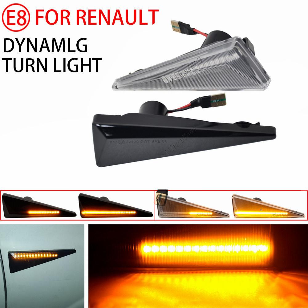 2pieces Led Dynamic Side Marker Turn Signal Light For Renault Megane MK2 CC Espace MK4 Scenic MK2 Wind Avantime Thalia 2