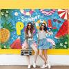 2D Summer Pool Party Backdrop Photography Background
