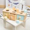 Montessori Baby Early Education Toys Colorful Wooden Throwing Coin Drawer Box Drum Training Baby Sensory Logic Teaching Aids