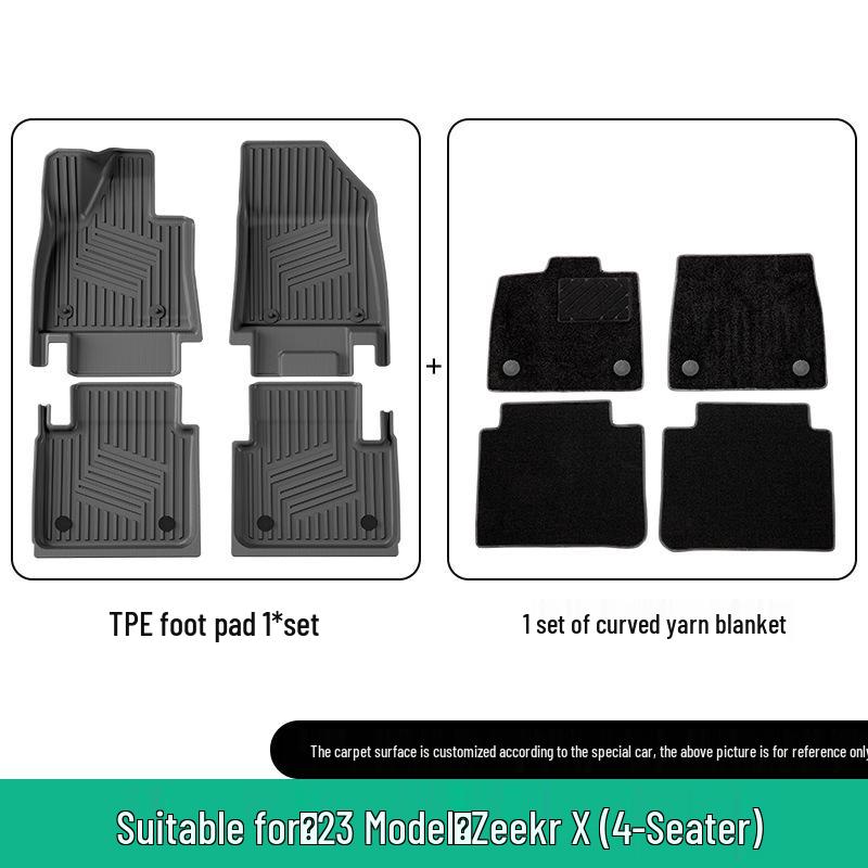 Zeekr X Car Floor Mats (23-26): TPE Floor Mats, Vehicle-Specific Trunk Mats & Seat Back Mats