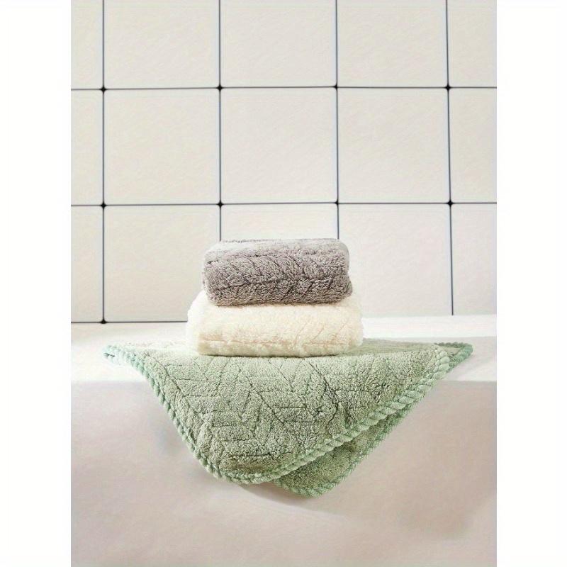 1 Pc Wheat Absorbent Quick Dry Coral Fleece Face Towel Home Bathroom Decor