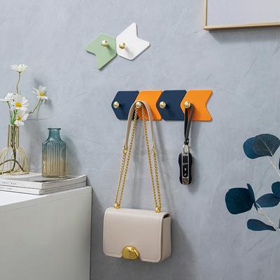 4PCS Creative Self Adhesive Hooks On The Wall Without Drilling Strong Key Cap Storage Towel Hanger for Kitchen Bathroom Door