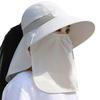 Sun Protective Face Cover Hat for Women Floppy Sun Hat with Adjustable Drawstring Breathable Hat for Outdoor Activity