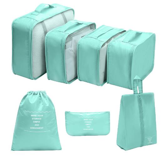 7-Piece Travel Storage Bag Set Large Capacity Multi-Purpose Bags for Clothing Washing Grooming - Organized Travel Essentials