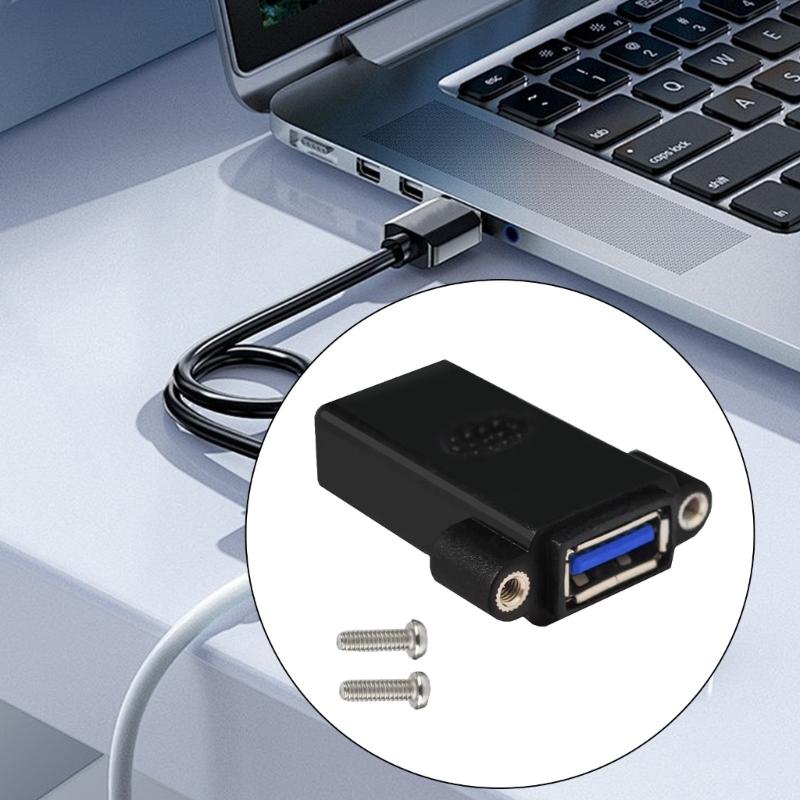 USB3.0 Female to Female Panel Mount Adapter USB3.0 Female Coupler for Seamlessly Data Extension and Fast Charging,