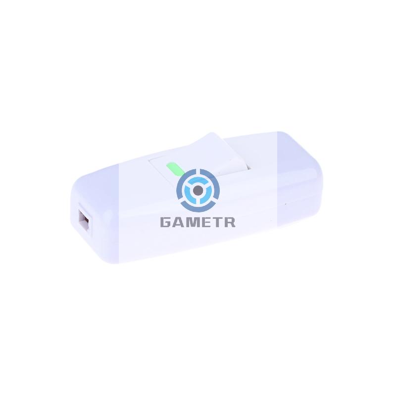 1 Stück Lichtschalter für Zuhause Klassisch Weiß Inline EIN/AUS Tisch- Nachttischlampe Schreibtischleuchte Kabel-Schalter Elektrisches Zubehör