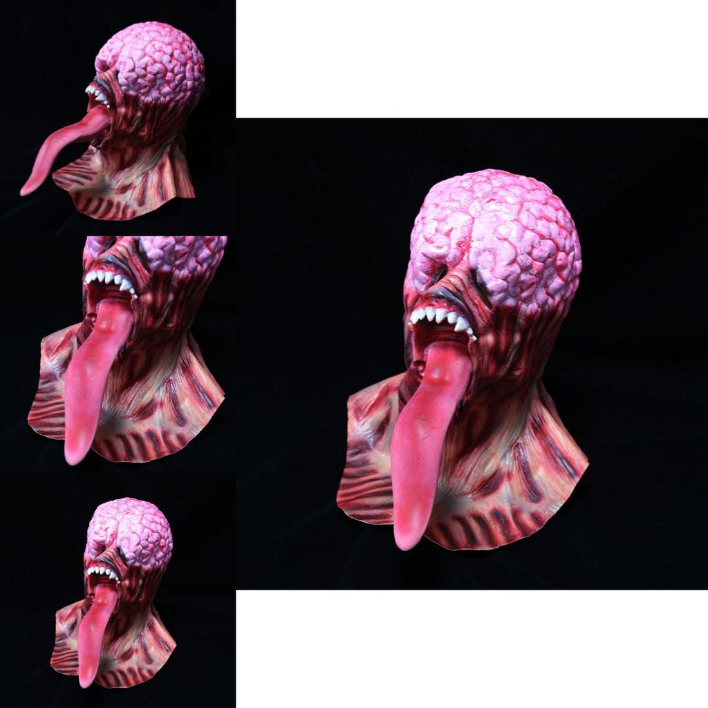 Latex Zombie Mask With Long Tongue For Halloween Cosplay Party Costume Accessory
