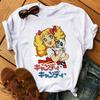 Anime Candy Candy T-shirt Clothes for Women Japanese Manga Short Sleeve Graphic Tee Y2k Kawaii Casual Tops Women's Sumer Clothes