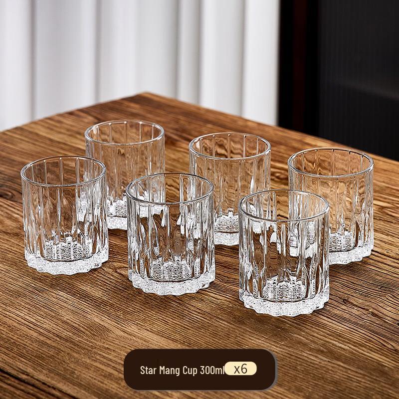 Handun Starburst Reinforced Glass Cups (Set of 6)