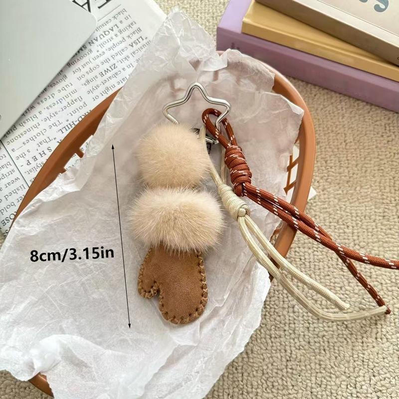 Ladies' Bag Pendants Faux Fur Mini Gloves Cute Kawaii Sweet Bag Accessories Multifunctional High-quality Backpack Pendant