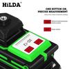 HILDA Laser Level 12 Lines 3D Self-Leveling 360 Horizontal and Vertical Cross Super Powerful Green Laser Level