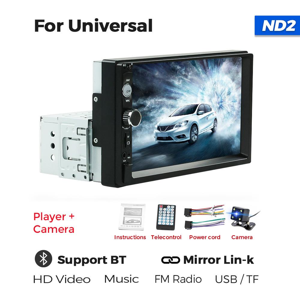 ND2 Universal 1Din Car Radio Stereo 7inch HD Touch Screen Multimedia Player BT Autoaudio FM Receiver Mirror Link Monitor