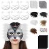 Stoffbänder Leere Katzenmaske Bastelset Papier-Mache Kostümzubehör Set Maskerade