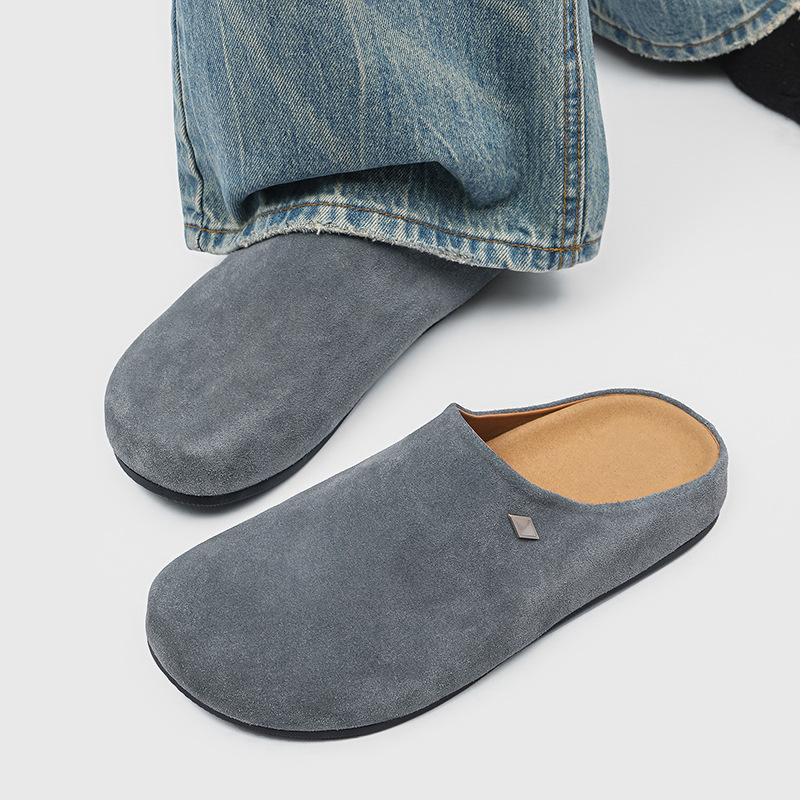2025 Summer New Lazy One-pedal Casual Outdoor Half-bag Head Slippers 19987 gray-K