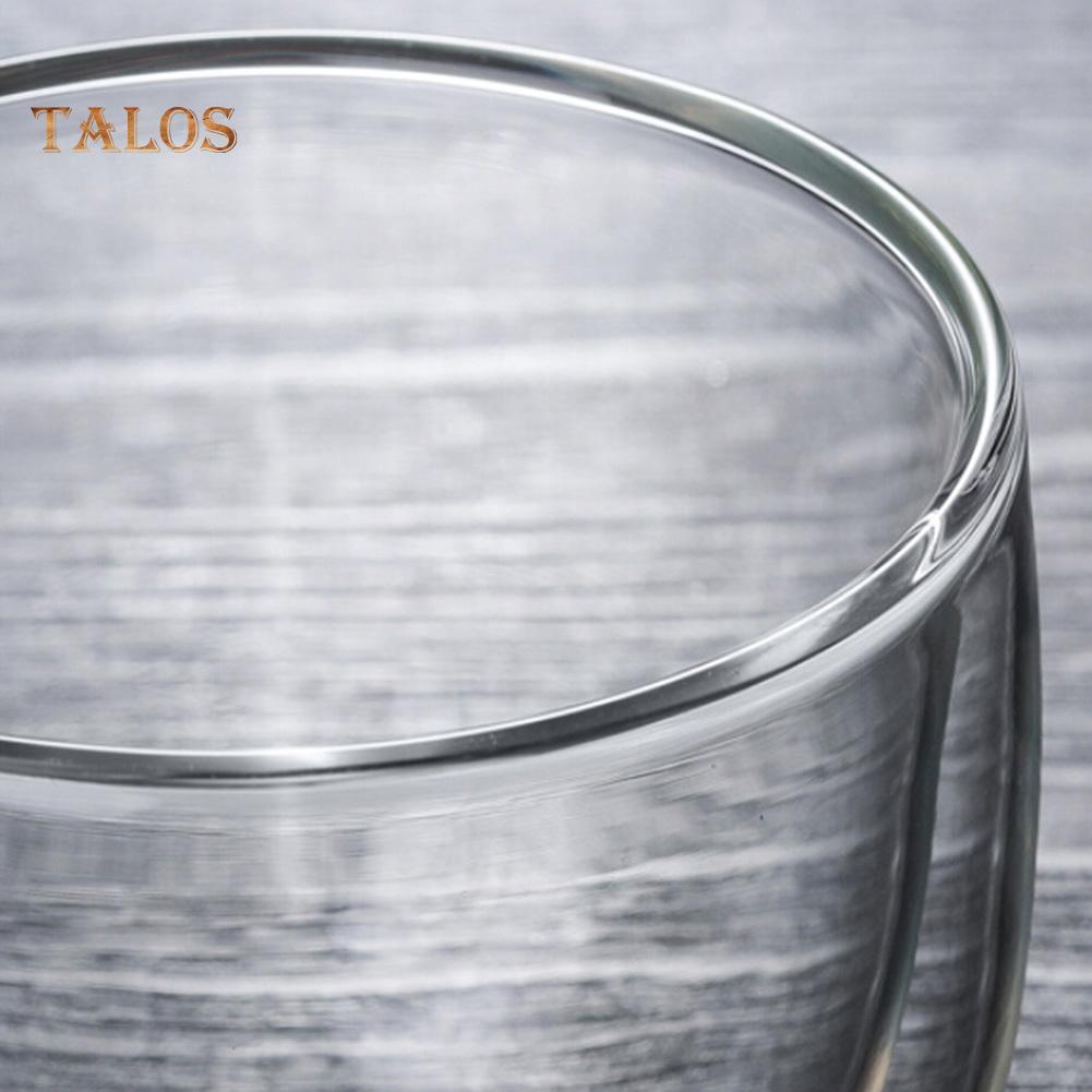 TK Double Wall Thermal Glass Cup Heat Resistant Tea Coffee Mug with Handle Drinkcup Heat Resistant