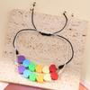 2Pcs Candy Color Rainbow Heart Bracelet Adjustable Friendship Braided Bracelet  Lovers