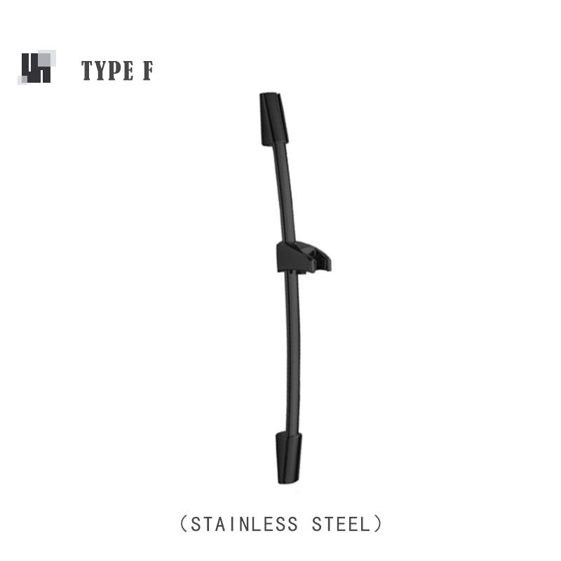Matte Black Bathroom Sliding Shower Bar Shower Column Wall Mounted Rod with Adjustable Bracket Holder Round Square Slide Bar
