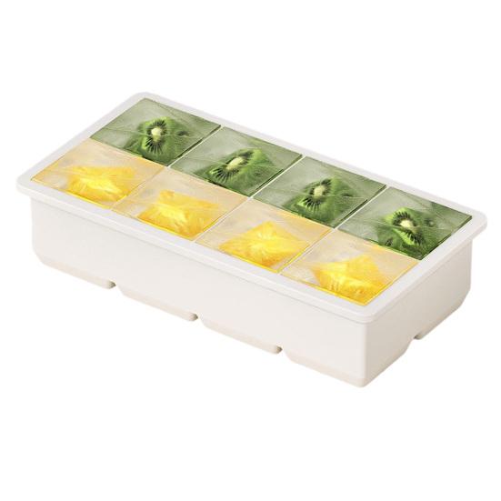 Square Silicone Ice Cube Tray with Lid  6-Cavity Easy Release Ice Cube Mold Stackable BPA-free Ice Cube Maker Dishwasher Safe Home Bar Essential