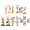 Easter Wooden Bunny Desktop Ornaments Cute Bunny Table Ornaments for Parties and Celebrations